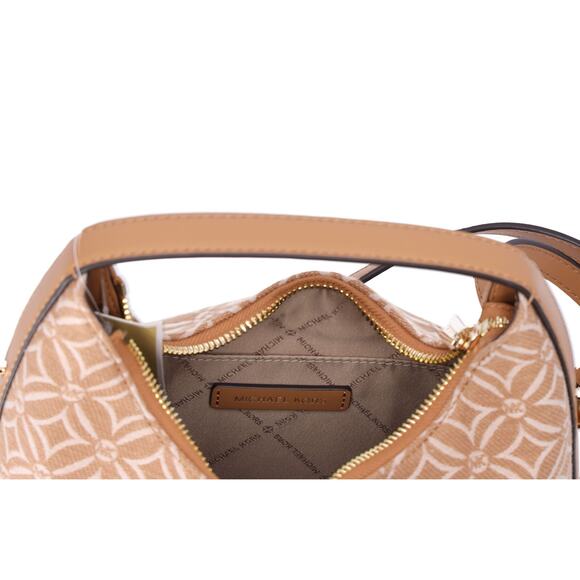 Michael Kors Ember Small Shoulder Crossbody Bag MK Jacquard Deer Tan Multi - Picture 5 of 6